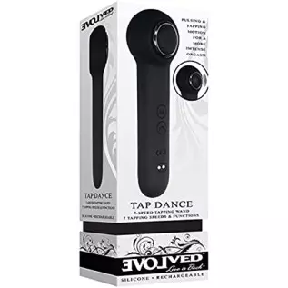 Evolved Love Is Back - Tap Dance - Silicone Rechargeable 7 Speeds & Function Tapping Wand Vibrator - Black
