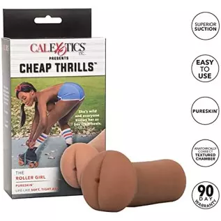 CalExotics Cheap Thrills The Roller Girl - Travel Sized Male Masturbator - Silicone Masturbation Sleeve – 5 Inch Adult Male Sex 