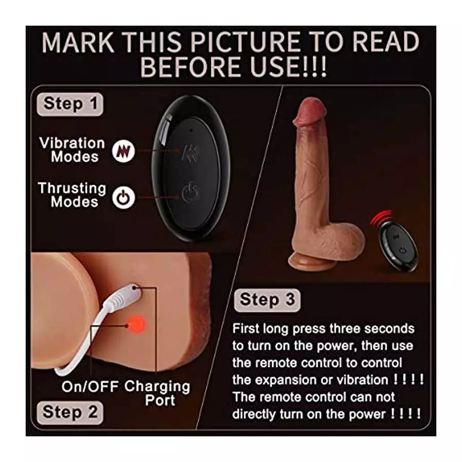 Thrusting Dildo Vibrator, AUDERY 9.5" Realistic Vibrating Dildo with 8 Thrusting Modes for G-spot Stimulation, Wireless Automati