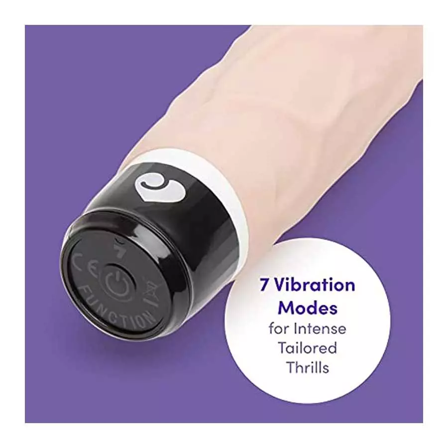 Lovehoney 7 Function Extra Girthy Realistic Vibrator - 8" - Soft Silicone - Easy to Use