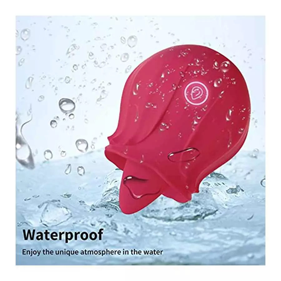 Rose Vibrator Toy for Female,Tongue Licking G spot Clitoral Nipple Vibrator with 10 Licking Vibration Modes, Female Couples Adul