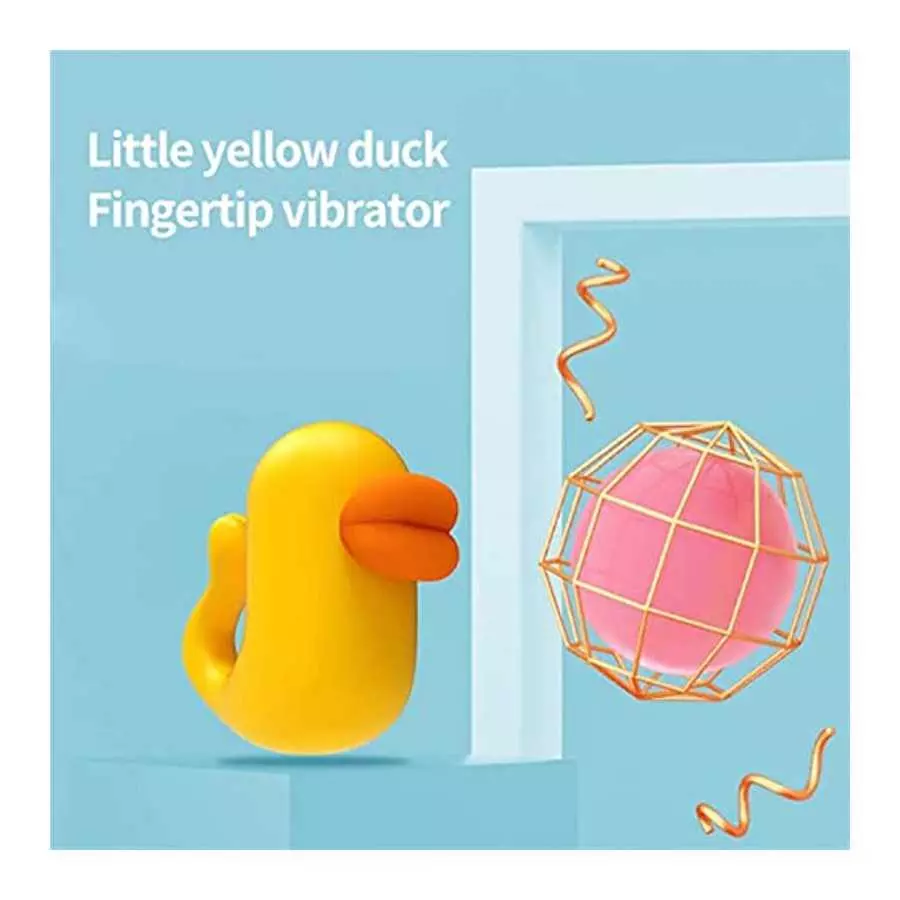 Yellow Mini Finger Vibrator Cute Little Duck Bullet Vibrator with 10 Vibration Modes Small Sex Toys