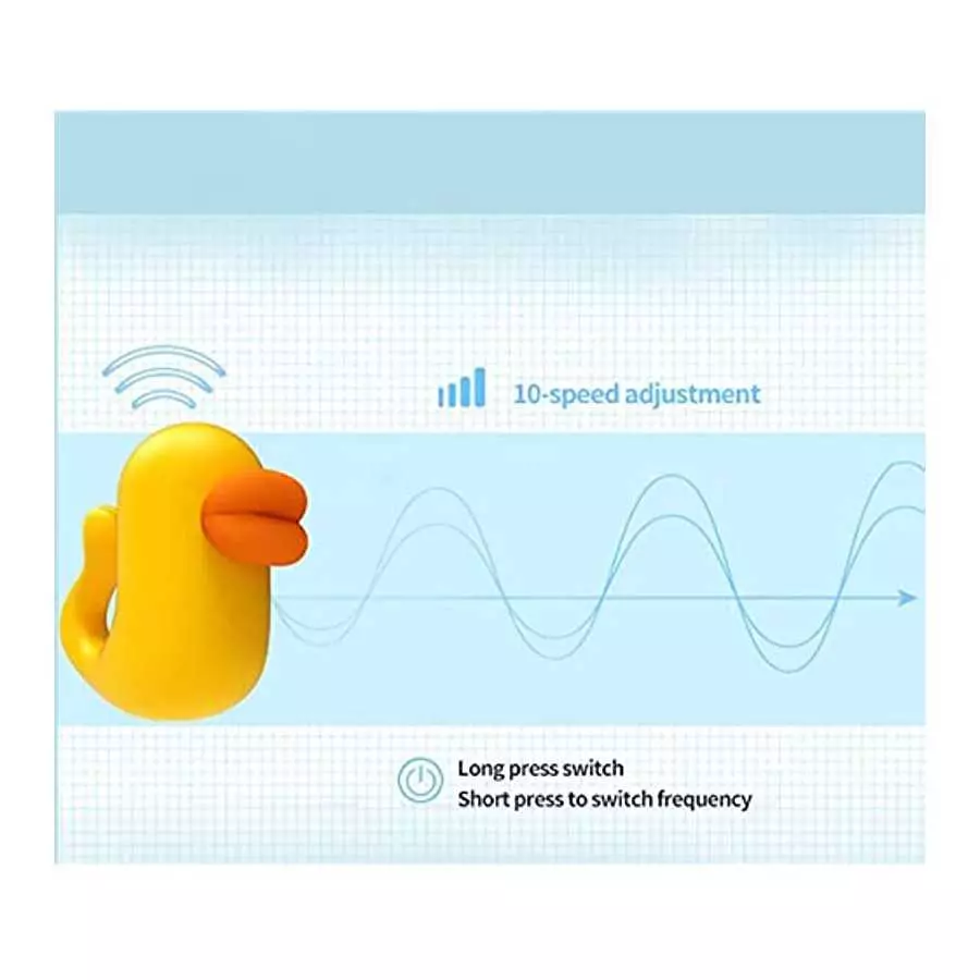 Yellow Mini Finger Vibrator Cute Little Duck Bullet Vibrator with 10 Vibration Modes Small Sex Toys