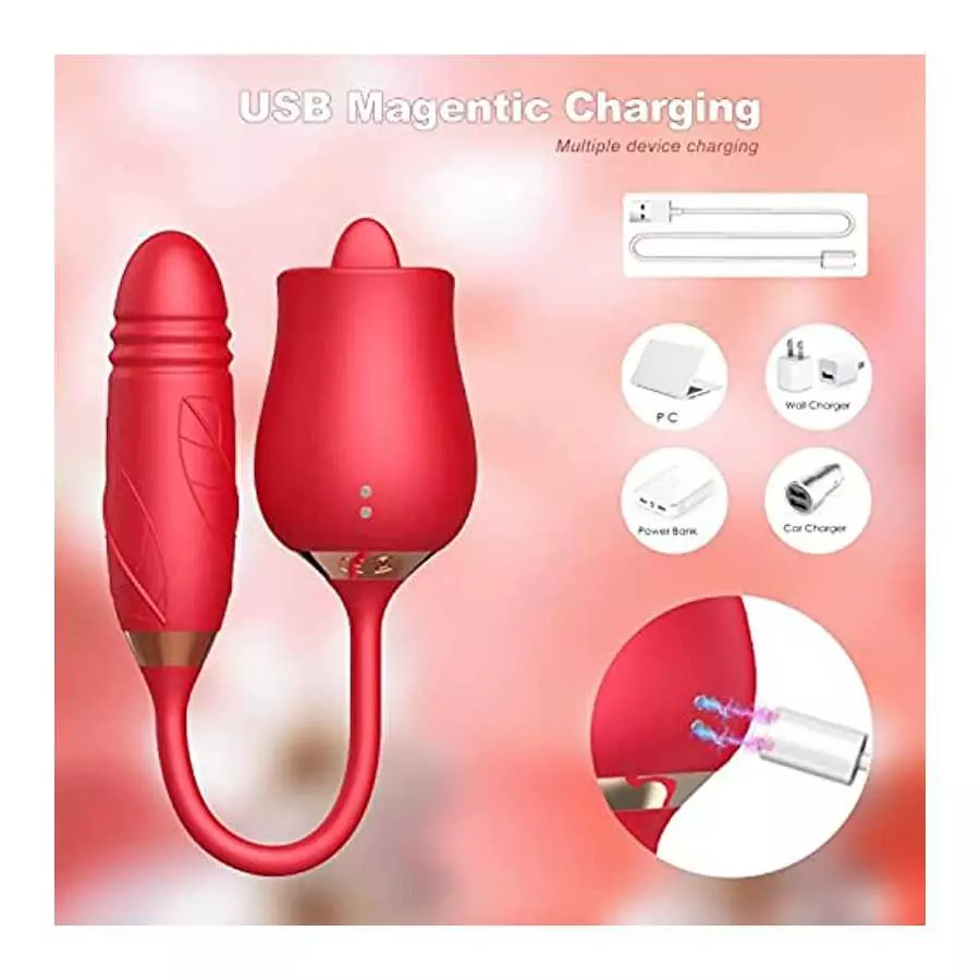 2022 New Rose Sex Toy for Woman Sex Pleasure Toy for Women Sexual Rechargeable Adult Toy for Women Couples, Powerful Tongue Suck