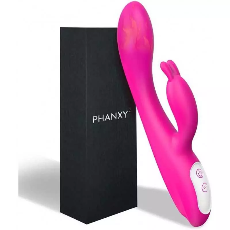 G Spot Rabbit Vibrator with Heating Function, Rose Sex Toys for Clitoris G-spot Stimulation,Waterproof Dildo Vibrator with 9 Pow