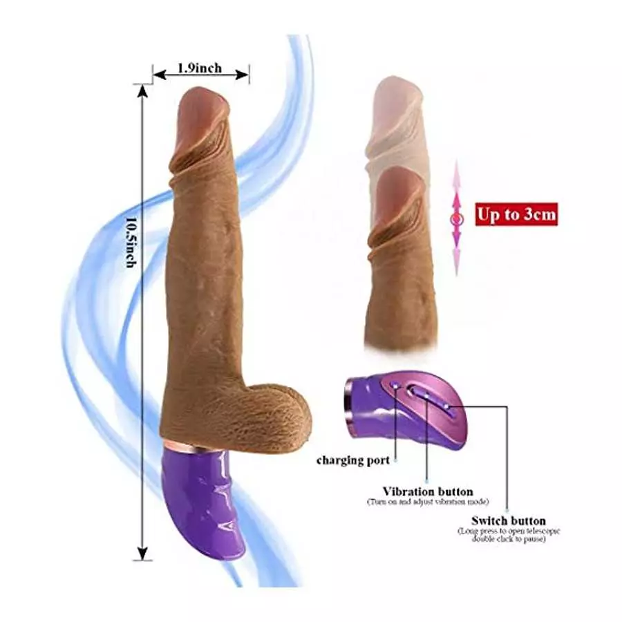 Realistic Dildo Vibrator for Women Vibrating Thrusting Dildos G spot Vibrators Telescopic 6.6inch Penis Cock USB Rechargeable Wi