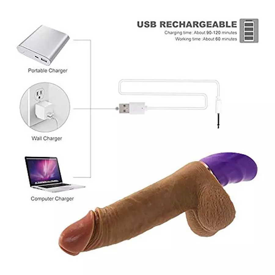 Realistic Dildo Vibrator for Women Vibrating Thrusting Dildos G spot Vibrators Telescopic 6.6inch Penis Cock USB Rechargeable Wi