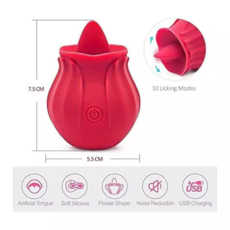 Clit Tongue Vibrator Sucking and Licking Toy, 10 Modes Powerful, Nipples Clitoris G-spot Stimulator for Women, Mini Tongue Sucki