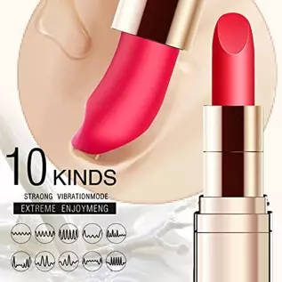 Pearlsvibe Bullet Vibrator, Mini Vibrating Lipstick Clitoral Stimulation Toys, G Spot Vibrator Silicone Massager with 10 Vibrati