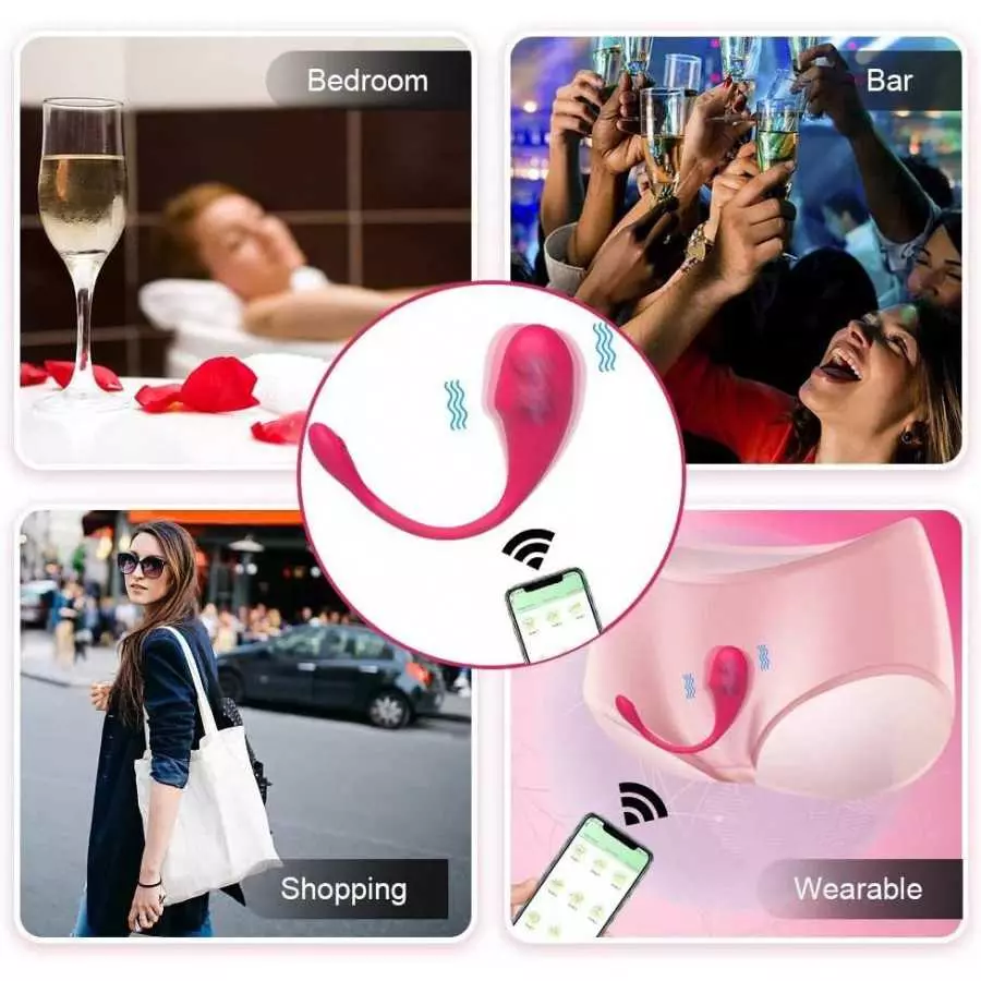 2022 Wireless G Spot Dildo Vibrator, APP Remote Control Wearable Vibrating Egg with Clitoral Stimulator, Best Outdoor Sex Toy fo