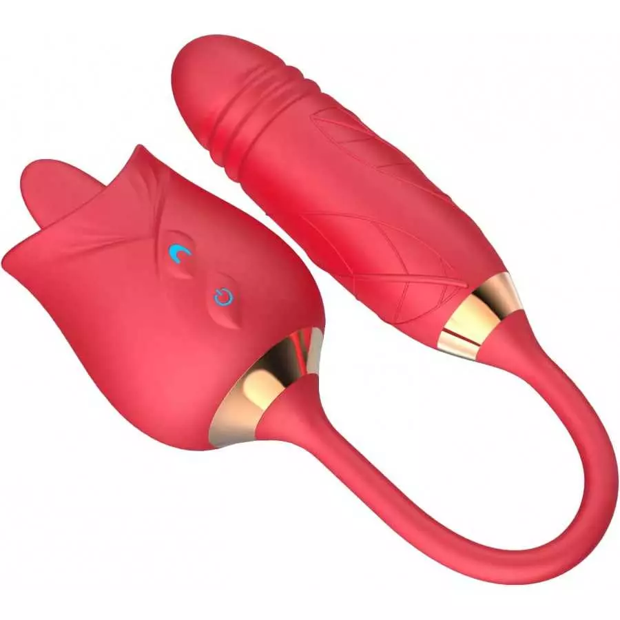 Rose Toy Vibrator for Woman, Rose Toy with 10 Thrusting & Vibration Modes, Rose Sex Stimulator for Women with Thrusting Dildo, S Rose Toy Vibrator for Woman, Rose Toy with 10 Thrusting & Vibration Modes, Rose Sex Stimulator for Women with Thrusting Dildo, S