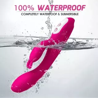 G Spot Rabbit Vibrator with Heating Function, Rose Sex Toys for Clitoris G-spot Stimulation,Waterproof Dildo Vibrator with 9 Pow