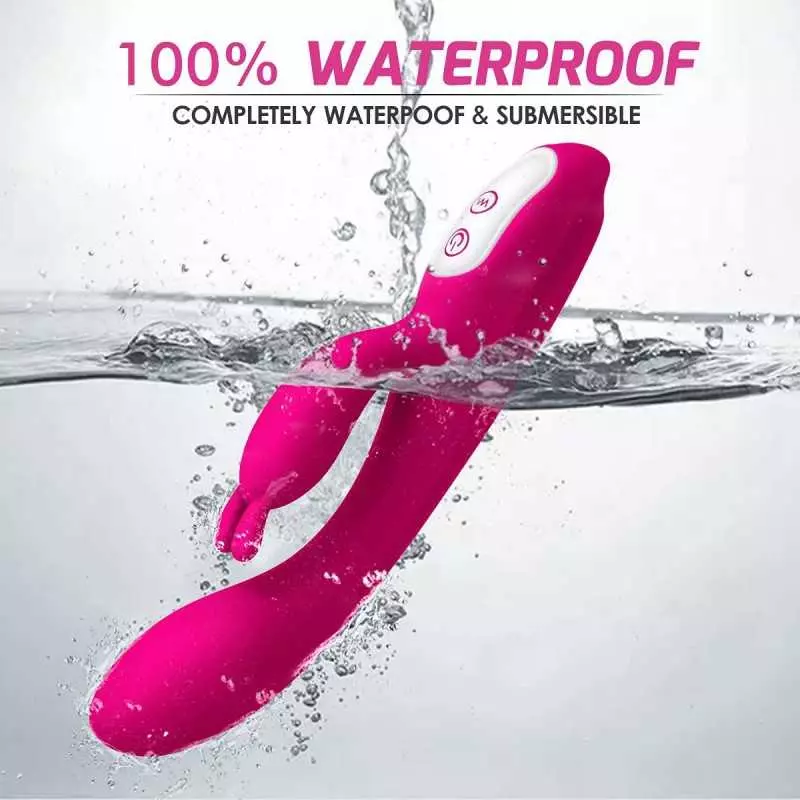 G Spot Rabbit Vibrator with Heating Function, Rose Sex Toys for Clitoris G-spot Stimulation,Waterproof Dildo Vibrator with 9 Pow