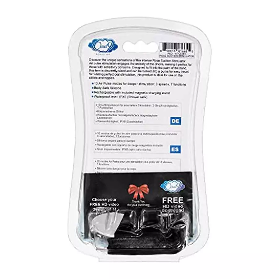 The Red Rose Box- Sex Toy Bundle Gift Set of 5 Items- Rose Oral Sucking Stimulator, Clitoral, Nipple, G-Spot Vibrator, Clitoral 