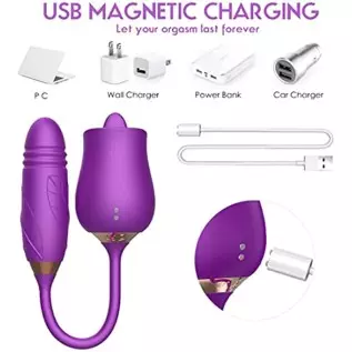 Rose Toy for Women -Rose Sex Toy with Tongue Licking Vibrator for Women G spot Nipple Stimulation, Rechargeable Vibrating Machin Rose Toy for Women -Rose Sex Toy with Tongue Licking Vibrator for Women G spot Nipple Stimulation, Rechargeable Vibrating Machin