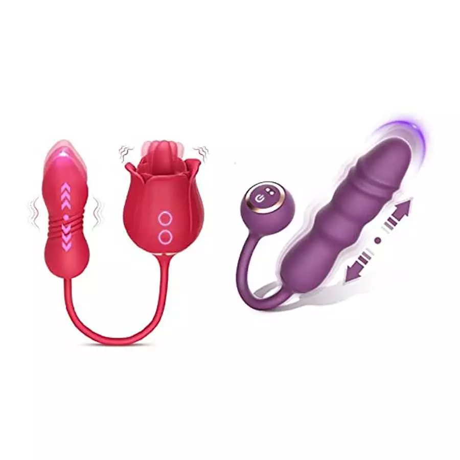 Rose Sex Toy with Dildo Vibrator Kit Rose Sex Toy with Dildo Vibrator Kit