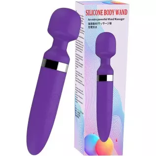 Silicone 10 Speed Powerfu Wand Body Back Massager Relieve Muscle Stress Relaxing Body (Rose)