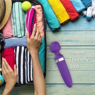 Silicone 10 Speed Powerfu Wand Body Back Massager Relieve Muscle Stress Relaxing Body (Rose)