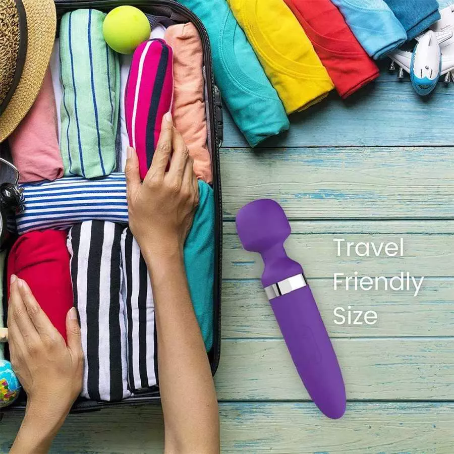 Silicone 10 Speed Powerfu Wand Body Back Massager Relieve Muscle Stress Relaxing Body (Rose)