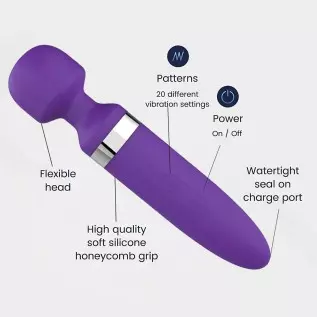 Silicone 10 Speed Powerfu Wand Body Back Massager Relieve Muscle Stress Relaxing Body (Rose)