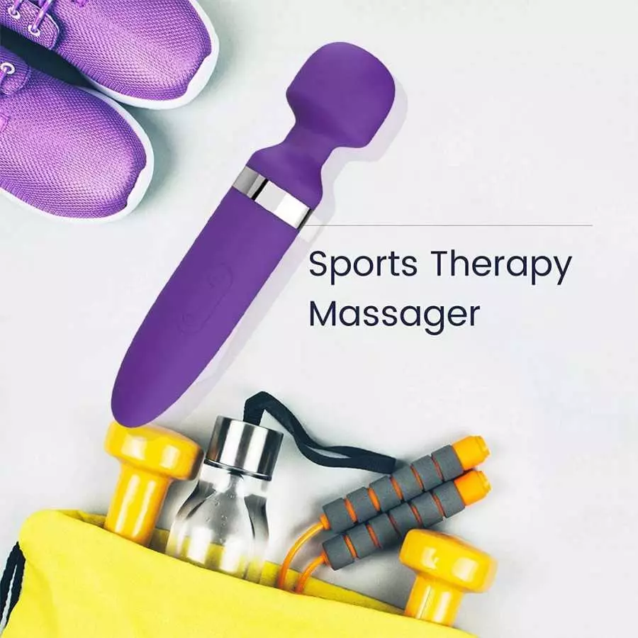 Silicone 10 Speed Powerfu Wand Body Back Massager Relieve Muscle Stress Relaxing Body (Rose)