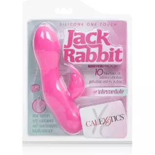 CalExotics Silicone One Touch Jack Rabbit – 10 Function Waterproof Vibrator - Adult Sex Toys for Couples - Clitoral G Spot Massa