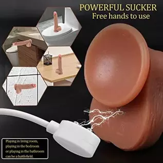 8.6 "Realistic Heated Thrust Dildo, with Strong Suction Cup for Hands-Free Play, Adult Sex Toys for Women