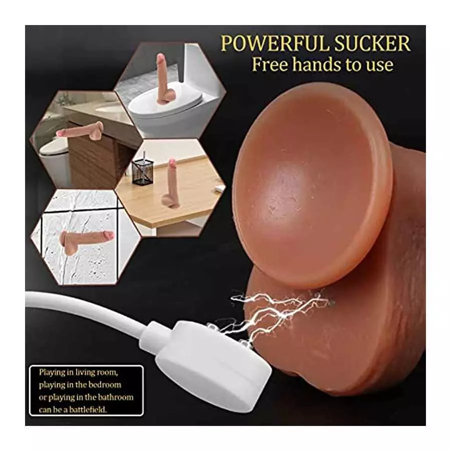8.6 "Realistic Heated Thrust Dildo, with Strong Suction Cup for Hands-Free Play, Adult Sex Toys for Women