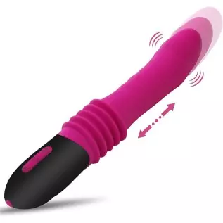 G Spot Dildo Vibrator for Women，10 Vibrations & 3 Thrust with Clitoral Vaginal Anal Stimulation，Waterproof Rechargeable Female V
