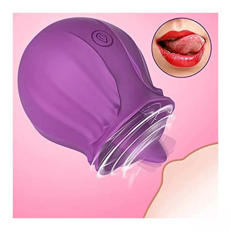 Rose Sex Toy for Women - Woman Pleasure Tongue Licking Mini Clitoral Vibrator Stimulator with 10 Vibrating Pleasure for Clitoris