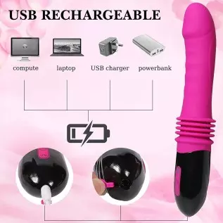 G Spot Dildo Vibrator for Women,10 Vibrations & 3 Thrust with Clitoral Vaginal Anal Stimulation,Waterproof Rechargeable Female V G Spot Dildo Vibrator for Women,10 Vibrations & 3 Thrust with Clitoral Vaginal Anal Stimulation,Waterproof Rechargeable Female V