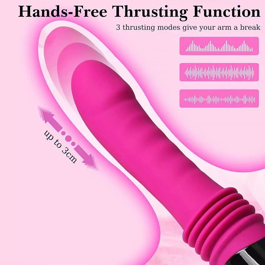 G Spot Dildo Vibrator for Women，10 Vibrations & 3 Thrust with Clitoral Vaginal Anal Stimulation，Waterproof Rechargeable Female V
