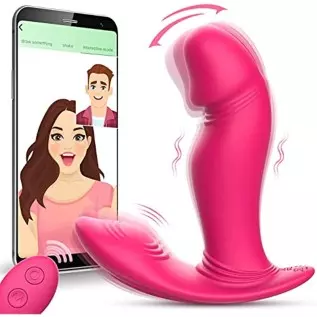 Vibrating & Wiggling Wearable Clitoral G Spot Vibrator for Women, Banenu APP Remote Control Perfect-Fit Butterfly Panty Vibrator