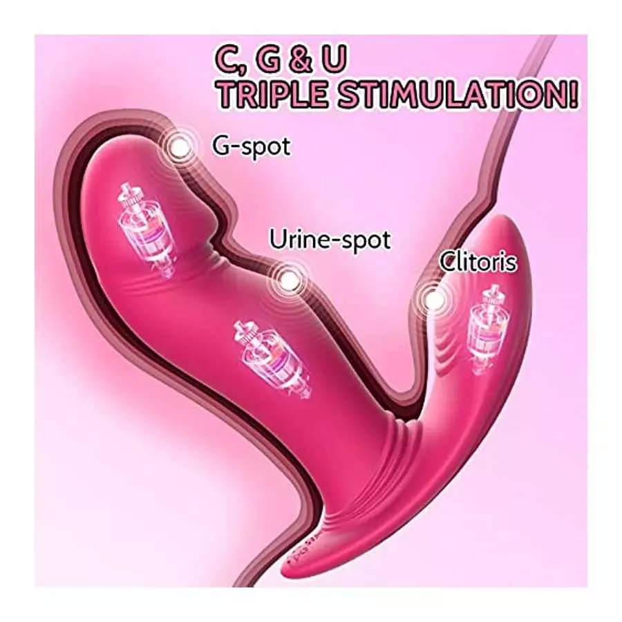 Vibrating & Wiggling Wearable Clitoral G Spot Vibrator for Women, Banenu APP Remote Control Perfect-Fit Butterfly Panty Vibrator
