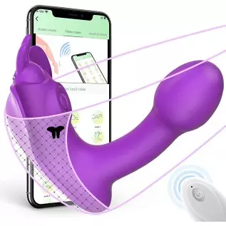 Dual-Action G Spot Vibrator - Boefous Bonnie, Clitoralis Stimulator with Flapping & Vibrating Motion, Remote Control, Butterfly