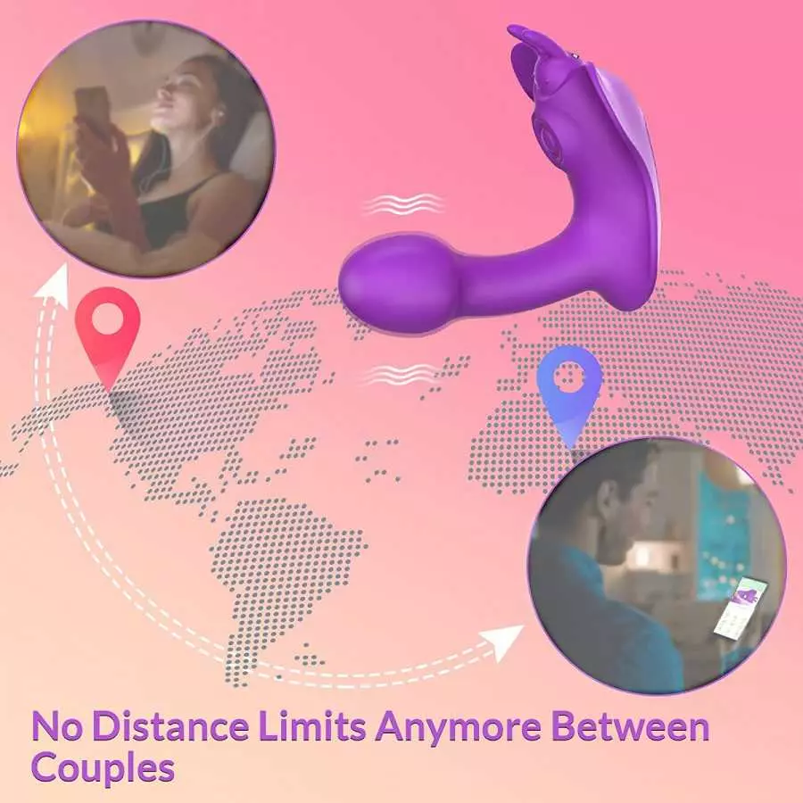 Dual-Action G Spot Vibrator - Boefous Bonnie, Clitoralis Stimulator with Flapping & Vibrating Motion, Remote Control, Butterfly