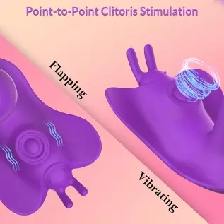 Dual-Action G Spot Vibrator - Boefous Bonnie, Clitoralis Stimulator with Flapping & Vibrating Motion, Remote Control, Butterfly