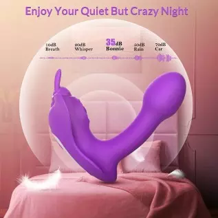 Dual-Action G Spot Vibrator - Boefous Bonnie, Clitoralis Stimulator with Flapping & Vibrating Motion, Remote Control, Butterfly