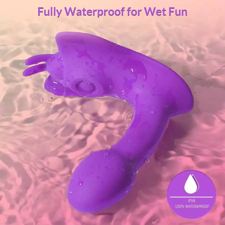 Dual-Action G Spot Vibrator - Boefous Bonnie, Clitoralis Stimulator with Flapping & Vibrating Motion, Remote Control, Butterfly