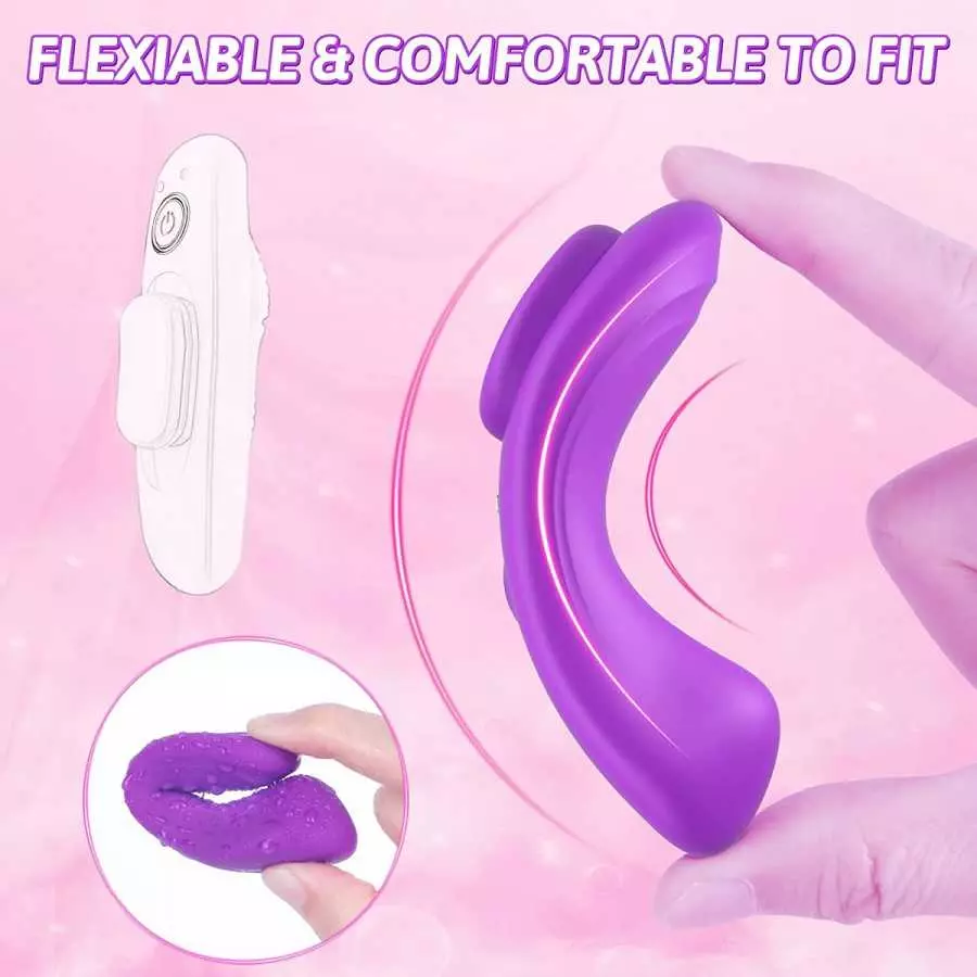 0.09lb Ultra-Thin Wearable Vibrator - LATUNE Ellie, Quiet & Strong Magnet Panty Vibrator with 10 Intense Vibrations for Public P
