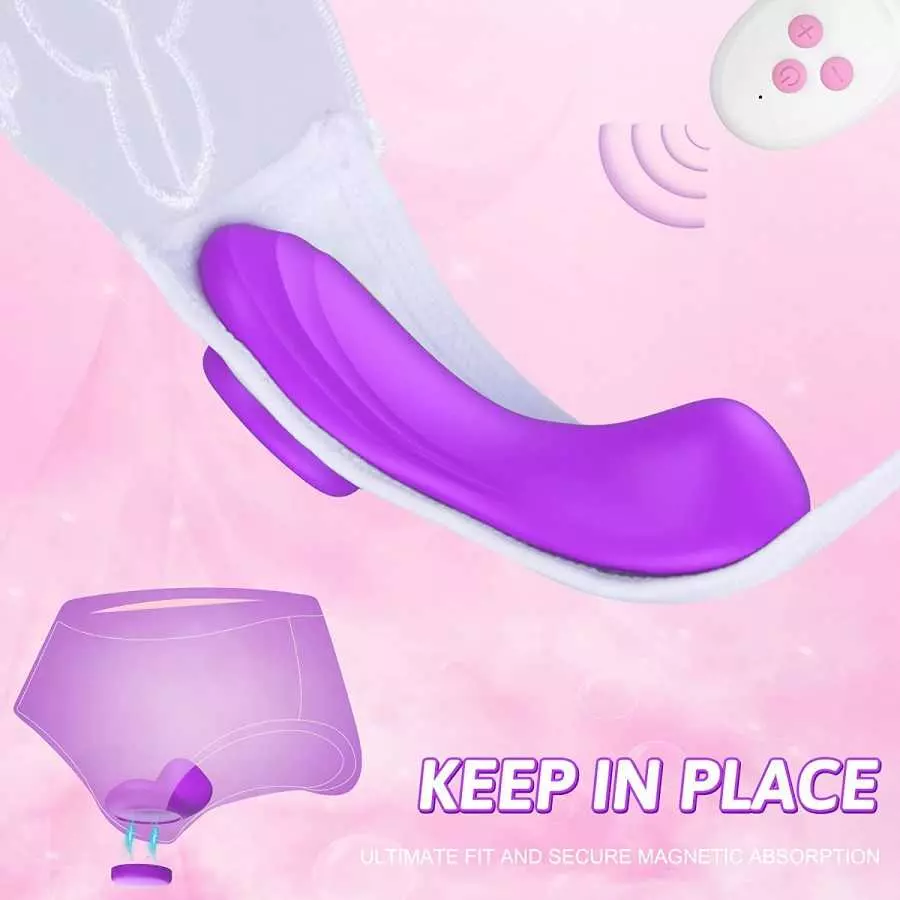 0.09lb Ultra-Thin Wearable Vibrator - LATUNE Ellie, Quiet & Strong Magnet Panty Vibrator with 10 Intense Vibrations for Public P