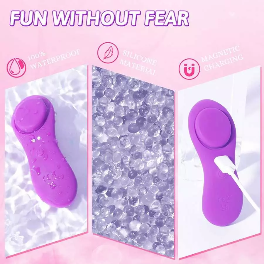 0.09lb Ultra-Thin Wearable Vibrator - LATUNE Ellie, Quiet & Strong Magnet Panty Vibrator with 10 Intense Vibrations for Public P