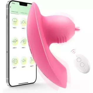 AVXOO Wearable Vibrator, APP Remote Control Panty Vibrator with 10 Licking & Vibrating Modes, Invisible Butterfly Vibrator for V