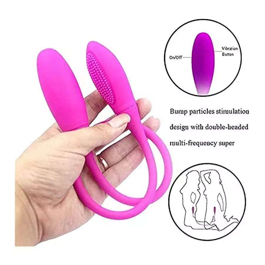 Dual Headed Dildo Vibrator, Silicone Realistic Dual Headed Vibrator Dildo for G-spot Clitoris Nipples Prostate Vaginal Stimulati