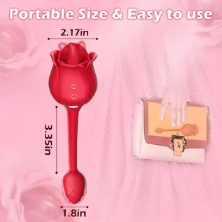 Rose Sex Toy, Lumodia 3 in 1 Vibrator, Double-Ended Rose Sex Stimulator for Women, G Spot Clitoral Dildo Vibrators with 7 Tongue Rose Sex Toy, Lumodia 3 in 1 Vibrator, Double-Ended Rose Sex Stimulator for Women, G Spot Clitoral Dildo Vibrators with 7 Tongue