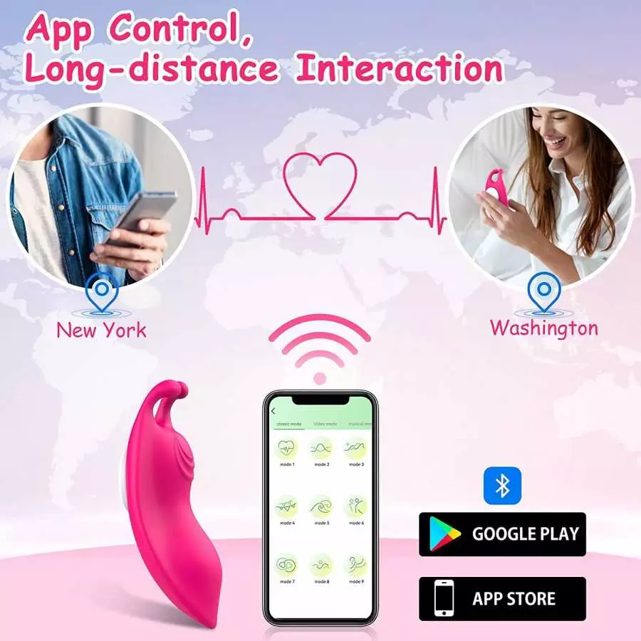 Wearable Panty Vibrator Clitoral Butterfly Vibrator G Spot Stimulator for Woman with APP Control,Rechargeable Waterproof Invisib