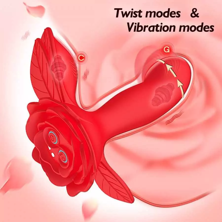 Rose Toy for Woman Pleasure,Vibrating & Wiggling Wearable Panty Vibrator with App & Remote Control Butterfly Vibrator,Rechargeab