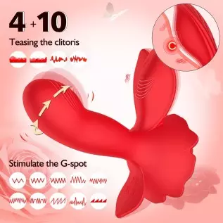 Rose Toy for Woman Pleasure,Vibrating & Wiggling Wearable Panty Vibrator with App & Remote Control Butterfly Vibrator,Rechargeab