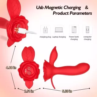 Rose Toy for Woman Pleasure,Vibrating & Wiggling Wearable Panty Vibrator with App & Remote Control Butterfly Vibrator,Rechargeab