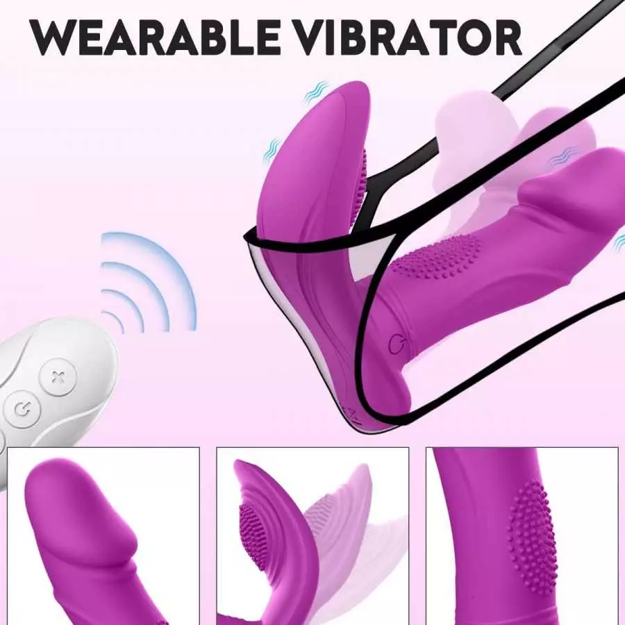 Wiggling Wearable Vibrator Mimic Finger - SEXY SLAVE Sam Quiet Panty Vibrator with Remote, 3 Wiggling & 7 Vibration G Spot Vibra